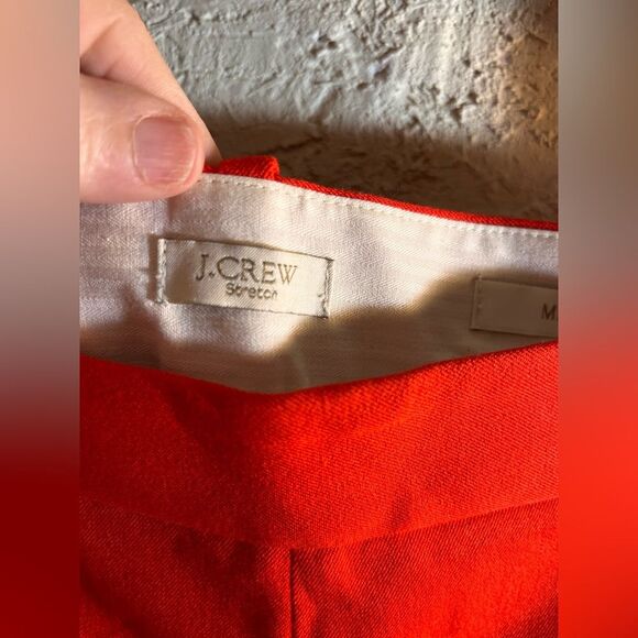 J. Crew Red Minnie stretch Straight Leg Pants - Picture 2 of 10